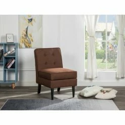 Wholesale 😉 Simple Relax Fabric Storage Accent Chair in Brown 👏 -Living Room Chairs Sales unnamed file 14308
