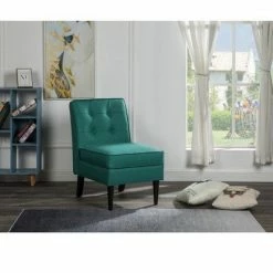 Best Pirce ⭐ Simple Relax Fabric Storage Accent Chair in Green ❤️