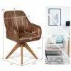 Best Pirce ⌛ Costway Set of 2 Mid Century Swivel Accent Chair Hot-Stamping Cloth Retro Brown ❤️ -Living Room Chairs Sales unnamed file 14324