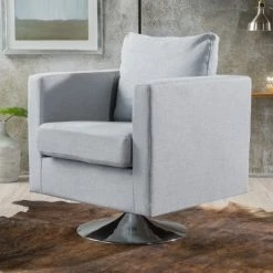 Flash Sale 😀 Holden Modern Swivel Accent Chair - Christopher Knight Home Navy 🧨