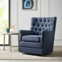 Best reviews of ⭐ Madison Park Dolores Swivel Glider Chair Blue 💯