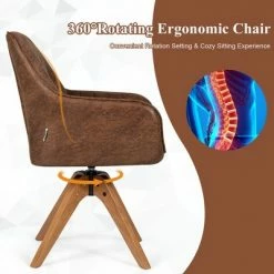 Outlet ๐ Costway Mid Century Swivel Accent Chair Hot-Stamping Cloth Armchair Retro Brown ๐ 16 Outlet ๐ Costway Mid Century Swivel Accent Chair Hot-Stamping Cloth Armchair Retro Brown ๐ -Living Room Chairs Sales unnamed file 14537