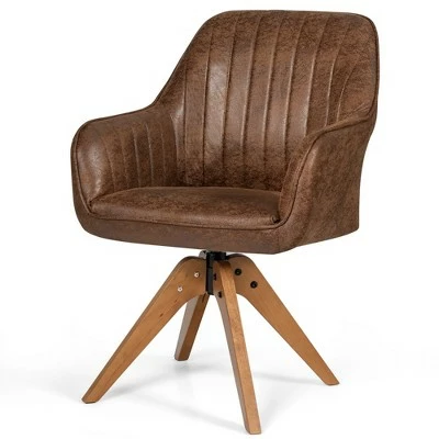 Outlet ๐ Costway Mid Century Swivel Accent Chair Hot-Stamping Cloth Armchair Retro Brown ๐ 10 Outlet ๐ Costway Mid Century Swivel Accent Chair Hot-Stamping Cloth Armchair Retro Brown ๐ - Image 8
