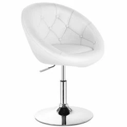 Discount 🌟 Costway Set of 2 Swivel Bar Stools Height Adjustable Round Tufted Back Bar Chairs White 🔔 -Living Room Chairs Sales unnamed file 14571