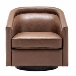 Hot Sale ✨ eLuxury Modern Swivel Faux Leather Accent Chair 🎁