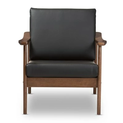 Top 10 ⭐ Venza Mid Century Modern Walnut Wood Faux Leather Lounge Chair Black - Baxton Studio 🤩 3 Top 10 ⭐ Venza Mid Century Modern Walnut Wood Faux Leather Lounge Chair Black - Baxton Studio 🤩