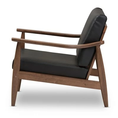 Top 10 ⭐ Venza Mid Century Modern Walnut Wood Faux Leather Lounge Chair Black - Baxton Studio 🤩 4 Top 10 ⭐ Venza Mid Century Modern Walnut Wood Faux Leather Lounge Chair Black - Baxton Studio 🤩 - Image 2