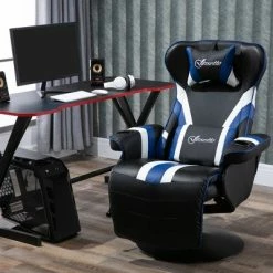 Best Sale 🤩 Vinsetto Racing Style Video Game Chair Living Room Recliner with Reclining Backrest and Footrest 🔔 -Living Room Chairs Sales unnamed file 14602
