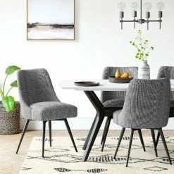 Brand new 🤩 Geller Modern Upholstered Swivel Dining Chair Black/White - Project 62™ 🔔