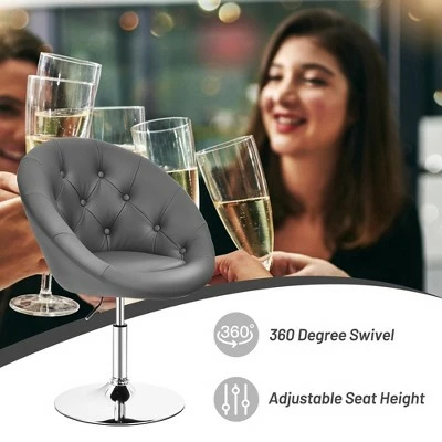 Top 10 ✨ Costway Adjustable Bar Stool Swivel Vanity Accent Chair w/Round Tufted Back Grey 🔥 7 Top 10 ✨ Costway Adjustable Bar Stool Swivel Vanity Accent Chair w/Round Tufted Back Grey 🔥 - Image 5
