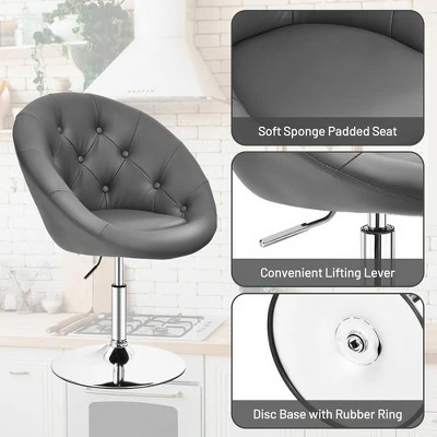 Top 10 ✨ Costway Adjustable Bar Stool Swivel Vanity Accent Chair w/Round Tufted Back Grey 🔥 9 Top 10 ✨ Costway Adjustable Bar Stool Swivel Vanity Accent Chair w/Round Tufted Back Grey 🔥 - Image 7