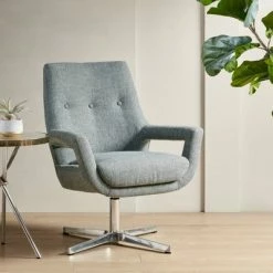 Deals 🎁 Ink+Ivy Daisy Swivel Chair Blue ⌛