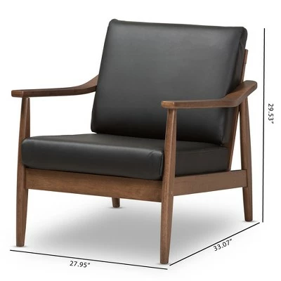 Top 10 ⭐ Venza Mid Century Modern Walnut Wood Faux Leather Lounge Chair Black - Baxton Studio 🤩 10 Top 10 ⭐ Venza Mid Century Modern Walnut Wood Faux Leather Lounge Chair Black - Baxton Studio 🤩 - Image 8