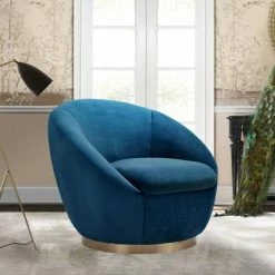 Best reviews of 👏 Yves Velvet Swivel Round Accent Chair - Armen Living Gray ✔️