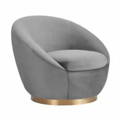Best reviews of 👏 Yves Velvet Swivel Round Accent Chair - Armen Living Gray ✔️ -Living Room Chairs Sales unnamed file 14664