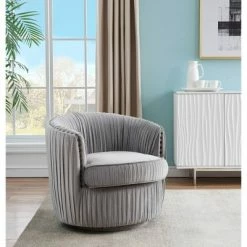 Best Sale 👍 Lazy Days Swivel Accent Chair Gray - Treasure Trove Accents ❤️