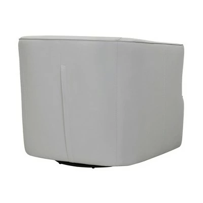 New ๐ Whitney Genuine Leather Swivel Barrel Chair Dove Gray - Armen Living ๐ 4 New ๐ Whitney Genuine Leather Swivel Barrel Chair Dove Gray - Armen Living ๐ - Image 3