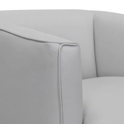 New ๐ Whitney Genuine Leather Swivel Barrel Chair Dove Gray - Armen Living ๐ 5 New ๐ Whitney Genuine Leather Swivel Barrel Chair Dove Gray - Armen Living ๐ - Image 4