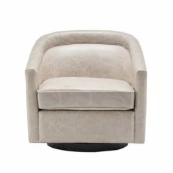 Buy 🎉 Classic Barrel Swivel Chair Distressed Tan Faux Leather - WOVENBYRD 🧨 -Living Room Chairs Sales unnamed file 14702