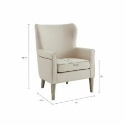 Cheap 👍 Madison Park Donner Accent Wingback Chair Natural 🎁 -Living Room Chairs Sales unnamed file 14735