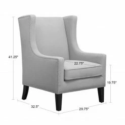 Best deal 👏 Madison Park Colette Wing Chair Linen 🔔 -Living Room Chairs Sales unnamed file 14740