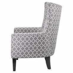 Promo 👍 Madison Park Carissa Shelter Wing Chair - Gray ✨ -Living Room Chairs Sales unnamed file 14784