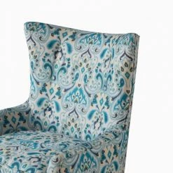 Best deal 🛒 Helena Shelter Wing Chair Blue/Cream- Madison PArk ❤️ -Living Room Chairs Sales unnamed file 14790