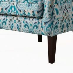 Best deal 🛒 Helena Shelter Wing Chair Blue/Cream- Madison PArk ❤️ -Living Room Chairs Sales unnamed file 14791