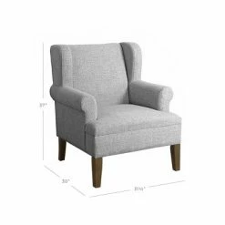 Budget ⌛ Emerson Wingback Accent Chair - HomePop Marled Grey ✔️