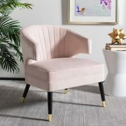 Living Room Chairs Sales 22 Best reviews of βοΈ Stazia Wingback Accent Chair Pale Pink/Black - Safavieh π