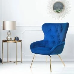 Living Room Chairs Sales 20 Buy β Freya Button Tufted Wingback Accent Chair Blue - miBasics π