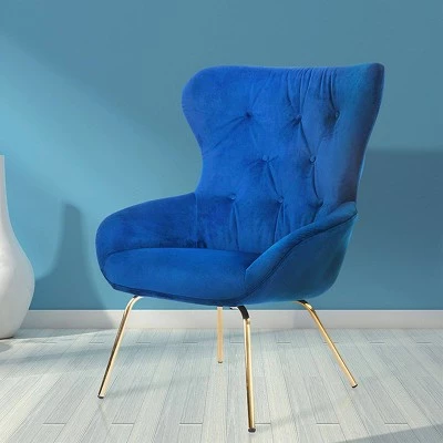 Buy โ Freya Button Tufted Wingback Accent Chair Blue - miBasics ๐ 4 Buy โ Freya Button Tufted Wingback Accent Chair Blue - miBasics ๐ - Image 2