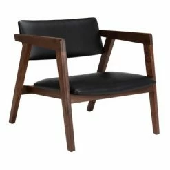 Cheapest 😉 Éclair Mid-Century Leather Chair Black/Brown - Safavieh 🎉 -Living Room Chairs Sales unnamed file 1599