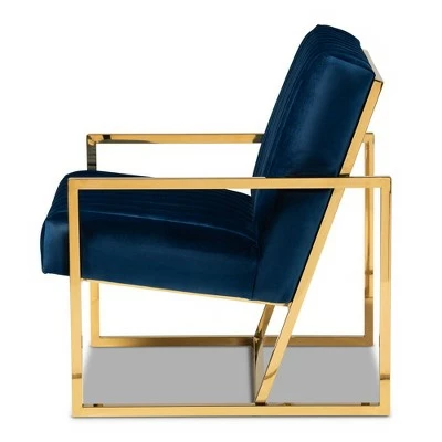 Hot Sale β¨ Janelle Velvet Fabric Upholstered Living Room Accent Chair Royal Blue/Gold - Baxton Studio π 4 Hot Sale β¨ Janelle Velvet Fabric Upholstered Living Room Accent Chair Royal Blue/Gold - Baxton Studio π - Image 2