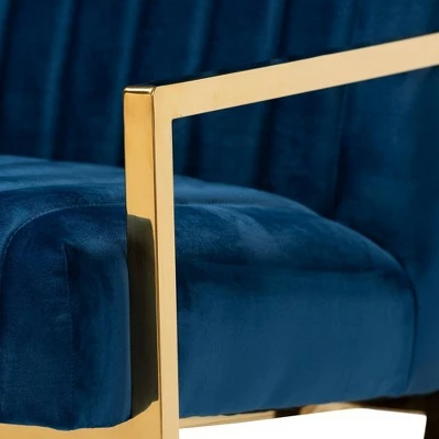Hot Sale β¨ Janelle Velvet Fabric Upholstered Living Room Accent Chair Royal Blue/Gold - Baxton Studio π 7 Hot Sale β¨ Janelle Velvet Fabric Upholstered Living Room Accent Chair Royal Blue/Gold - Baxton Studio π - Image 5
