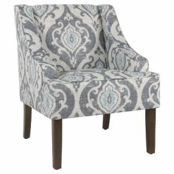 Best Sale 🛒 Swoop Accent Armchair - HomePop Bold Paisley 😀 -Living Room Chairs Sales unnamed file 163