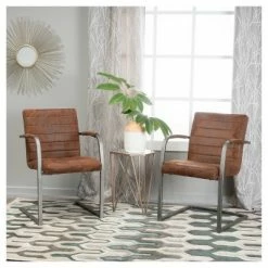 Cheapest 👍 Set of 2 Alta Upholstered Armchairs Brown - Christopher Knight Home 😍 -Living Room Chairs Sales unnamed file 1638