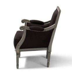 Outlet 👍 Georgette Velvet Upholstered Armchair Brown/Gray - Baxton Studio 💯 -Living Room Chairs Sales unnamed file 1645
