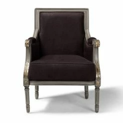 Outlet 👍 Georgette Velvet Upholstered Armchair Brown/Gray - Baxton Studio 💯 -Living Room Chairs Sales unnamed file 1646
