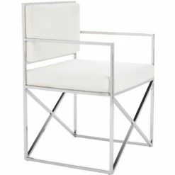 Coupon ⭐ Kian Velvet Directors Chair - White/Silver - Safavieh 🤩 -Living Room Chairs Sales unnamed file 1673