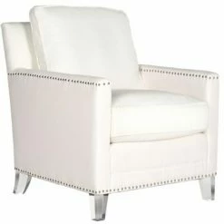 Deals ⌛ Hollywood Glam Tufted Acrylic White Club Chair W/ Silver Nail Heads - White/Clear - Safavieh 👏 -Living Room Chairs Sales unnamed file 1681