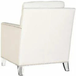 Deals ⌛ Hollywood Glam Tufted Acrylic White Club Chair W/ Silver Nail Heads - White/Clear - Safavieh 👏 -Living Room Chairs Sales unnamed file 1682