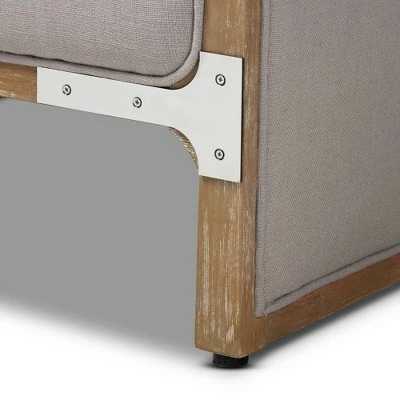 Outlet 👍 Terina Industrial Oak Wood Armchair with Metal Accents Beige - Baxton Studio 💯 6 Outlet 👍 Terina Industrial Oak Wood Armchair with Metal Accents Beige - Baxton Studio 💯 - Image 4