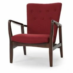 Buy 🔔 Becker Upholstered Armchair - Christopher Knight Home Deep Red 🎁 -Living Room Chairs Sales unnamed file 1749