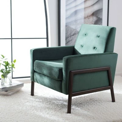 Brand new โญ Roald Sofa Accent Chair - Safavieh Blue Velvet/antique Coffee ๐ 5 Brand new โญ Roald Sofa Accent Chair - Safavieh Blue Velvet/antique Coffee ๐ - Image 3
