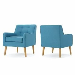 Wholesale ⌛ Set of 2 Felicity Mid-Century Armchairs - Christopher Knight Home Teal ✨ -Living Room Chairs Sales unnamed file 182