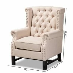 Brand new 🧨 Charrette Button Tufted Armchair - Baxton Studio Gray 🧨 -Living Room Chairs Sales unnamed file 1893