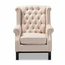 Brand new 🧨 Charrette Button Tufted Armchair - Baxton Studio Gray 🧨 -Living Room Chairs Sales unnamed file 1899