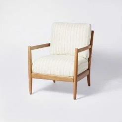 Outlet ⌛ Threshold Designed W/Studio McGee Park Valley Ladder Back Wood Arm Accent Chair - Threshold™ designed with Studio McGee Cream ✔️ -Living Room Chairs Sales unnamed file 197