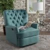 Cheap ⭐ Salomo Tufted Fabric Power Recliner - Christopher Knight Home Dark Teal 😍 -Living Room Chairs Sales unnamed file 2051
